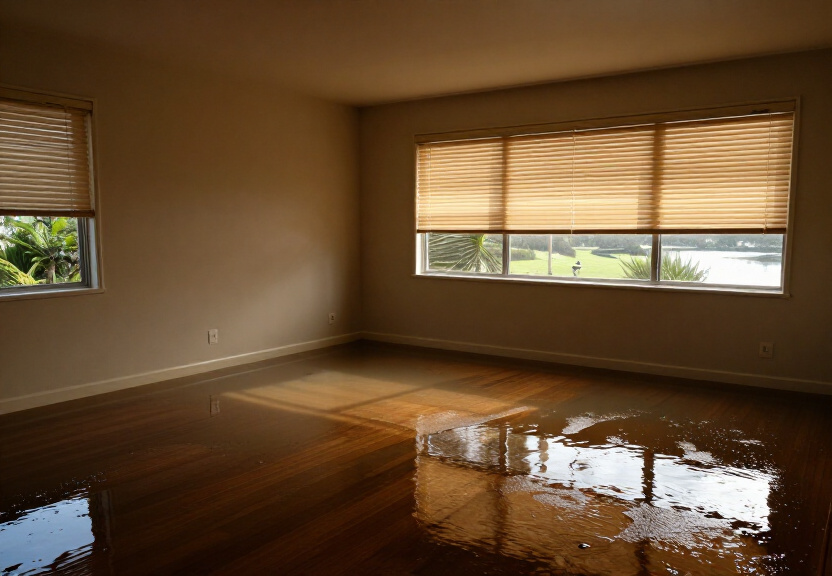 Water-damaged retail space in Wolli Creek before cleanup